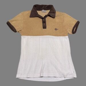 VNTG 80s Chris Evert Actionwear Cotton Blend Multicolor Polo Shirt Youth M FLAWS